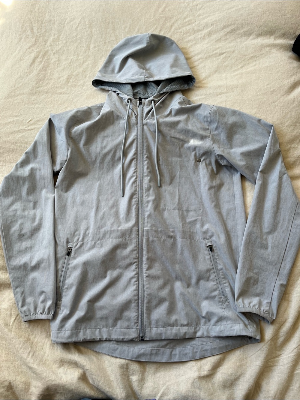 Vuori Light Gray Women’s Hooded Zip Jacket -XS